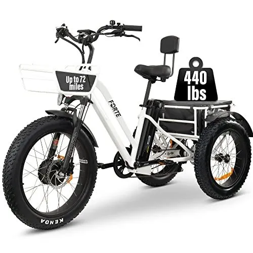 MALISA Electric Trike for Adults, 3 Wheel Adult Tricycle with Big Wheels, Premium Long Range Motorized Bicycle up to 72 Miles, ...